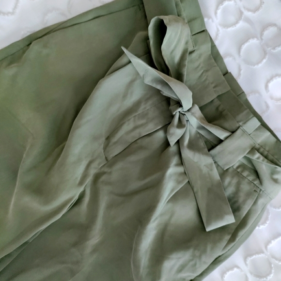 Express high rise green sashed ankle pant size 00 - Picture 2 of 5